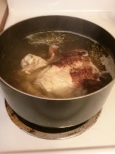 Boiling leftover chicken