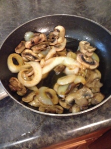 mushrooms and onions. 